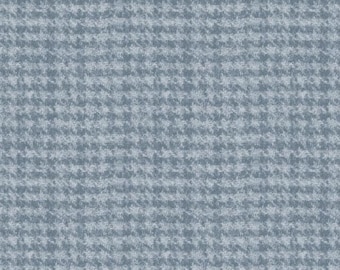 Woolies Houndstooth Blue Flannel, 100% Cotton, MASF18503-B, for Sewing, Quilting, Wool Appliqué and Craft Projects. Sold by the half-yard