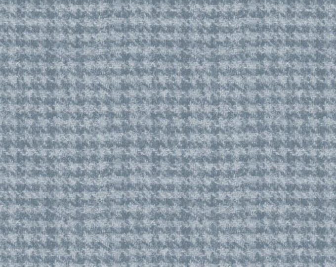 Woolies Houndstooth Blue Flannel, 100% Cotton, MASF18503-B, for Sewing, Quilting, Wool Appliqué and Craft Projects. Sold by the half-yard