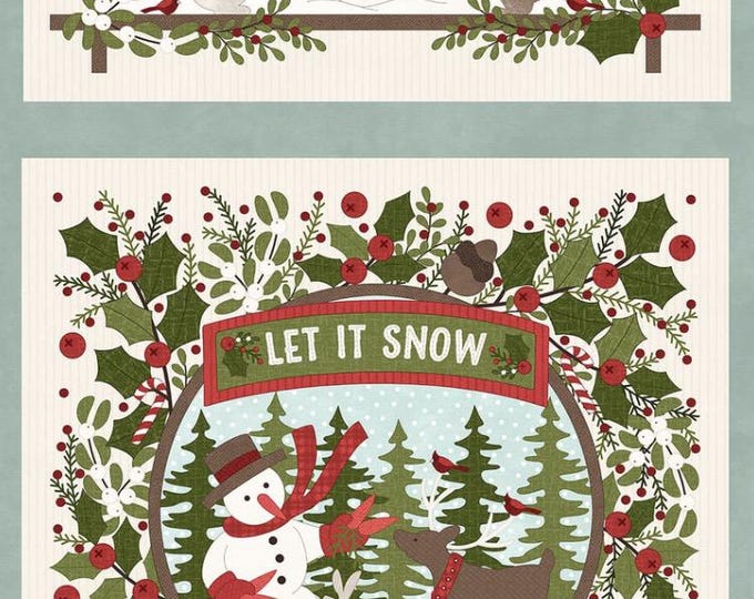 COTTON Snowtop Mountain Cream Flannel Panel, 100% COTTON, MASF11160-E, Sold by the panel.