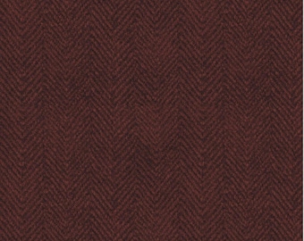 Cotton Woolies Red Herringbone Flannel, 100% COTTON, MASF1841-R2, for Sewing, Quilting, Wool Appliqué and Crafts. Sold by the half-yard