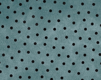 Cotton Woolies Teal Polka Dots Flannel, 100% COTTON, MASF18506-BG for Sewing, Quilting, Wool Appliqué and Crafts. Sold by the 1/2 yd