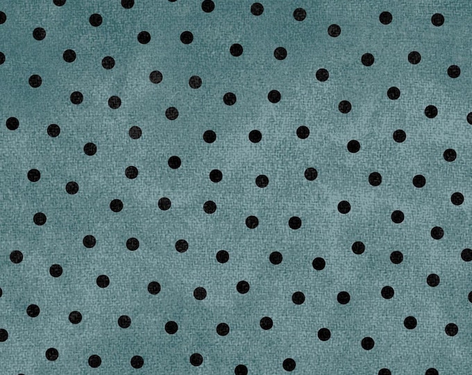 Cotton Woolies Teal Polka Dots Flannel, 100% COTTON, MASF18506-BG for Sewing, Quilting, Wool Appliqué and Crafts. Sold by the 1/2 yd