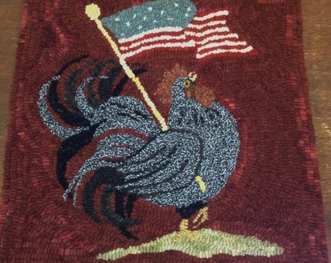 The Patriot, Rug Hooking Pattern on Linen by Old Tattered Flag