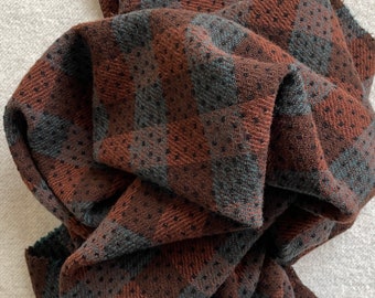 Brown and Teal Geometric, Felted Wool for Rug Hooking, Wool Applique and Crafts