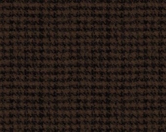Woolies Espresso Houndstooth Flannel, 100% Cotton, MASF18503-JA, for Sewing, Quilting, Wool Appliqué and Crafts. Sold by the half-yard