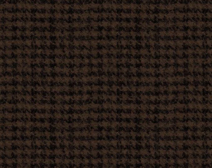 Woolies Espresso Houndstooth Flannel, 100% Cotton, MASF18503-JA, for Sewing, Quilting, Wool Appliqué and Crafts. Sold by the half-yard