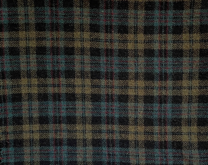 Gemstone Plaid, Felted Wool Fabric for Rug Hooking, Wool Applique and Crafts