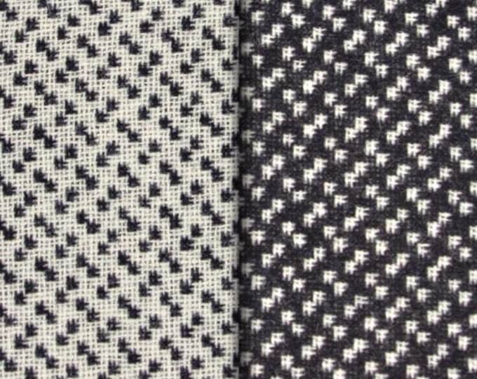 Reversible Black and White, Felted Wool Fabric for Rug Hooking, Wool Appliqué, Sewing and Crafts