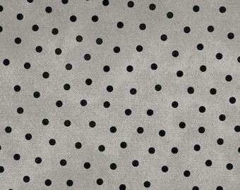 Cotton Woolies Gray Polka Dots Flannel, 100% COTTON, MASF18506-K, for Sewing, Quilting, Wool Appliqué and Crafts. Sold by the half-yard