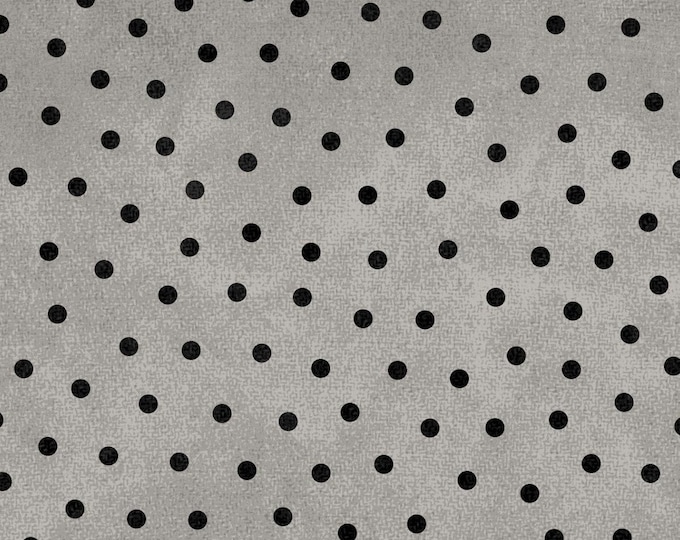 Cotton Woolies Gray Polka Dots Flannel, 100% COTTON, MASF18506-K, for Sewing, Quilting, Wool Appliqué and Crafts. Sold by the half-yard