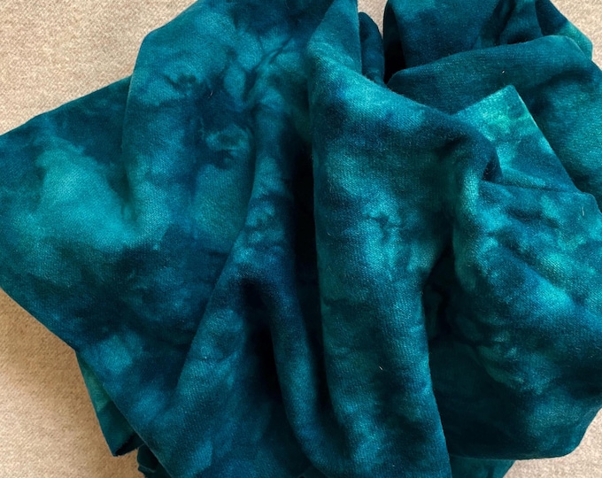 Peacock, Hand Dyed, Felted Wool Fabric for Rug Hooking, Wool Appliqué, Sewing and Crafts