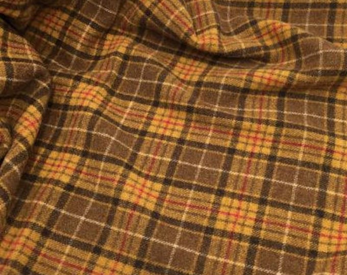 Ranger Plaid, Felted Wool Fabric for Rug Hooking, Wool Applique and Crafts