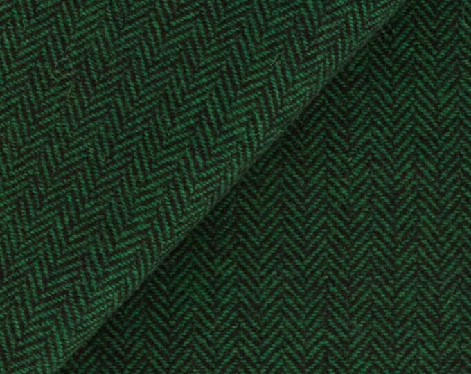 Green and Navy Skinny Herringbone, Felted Wool Fabric for Rug Hooking, Wool Applique and Crafts
