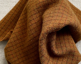 Gold Rush Plaid, Felted Wool Fabric for Rug Hooking, Wool Applique and Crafts