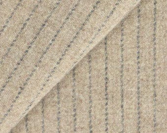 Oatmeal Heather with Gray Stripes, Felted Wool Fabric for Rug Hooking, Wool Appliqué, Sewing and Crafts