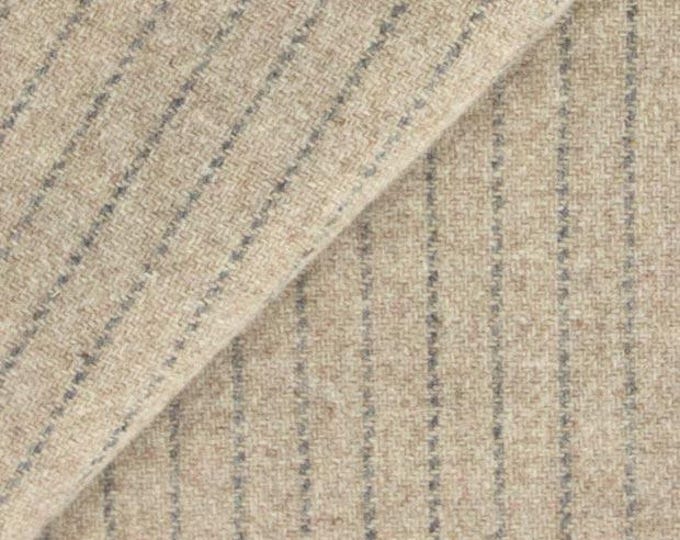 Oatmeal Heather with Gray Stripes, Felted Wool Fabric for Rug Hooking, Wool Appliqué, Sewing and Crafts