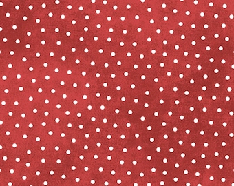 COTTON Red Dots Flannel, 100% COTTON, MASF18506-R2, Sold by the half-yard.