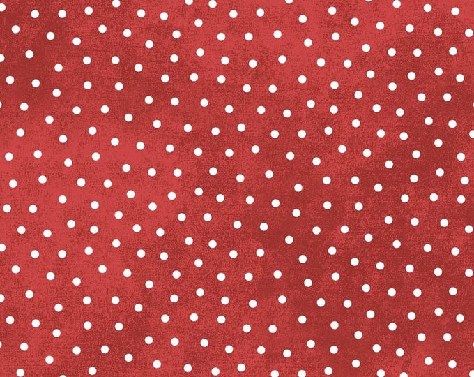 COTTON Red Dots Flannel, 100% COTTON, MASF18506-R2, Sold by the half-yard.