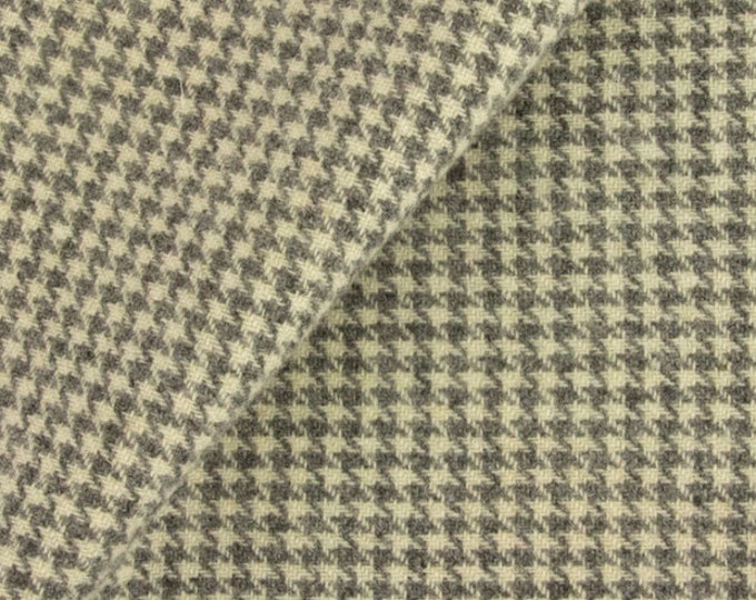 Mini Grey Houndstooth, Felted Wool Fabric for Rug Hooking, Wool Applique, Sewing & Crafts