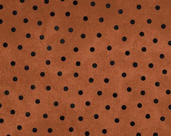 Cotton Woolies Burnt Orange Polka Dots Flannel, 100% COTTON, MASF18506-O, for Sewing, Quilting, Wool Appliqué and Crafts. Sold by the 1/2 yd