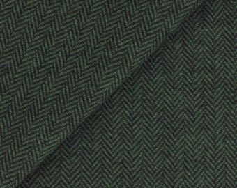 Pine Green and Black Skinny Herringbone, Felted Wool Fabric for Rug Hooking, Wool Appliqué, Sewing and Crafts