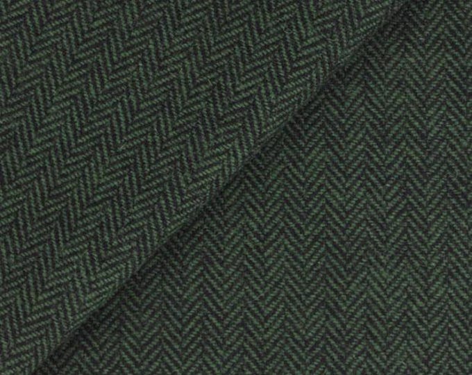 Pine Green and Black Skinny Herringbone, Felted Wool Fabric for Rug Hooking, Wool Appliqué, Sewing and Crafts