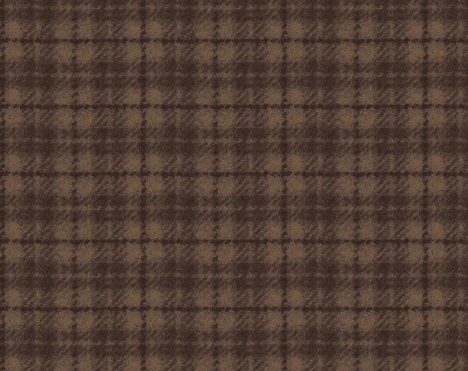 Cotton Woolies Brown Plaid Flannel, 100% COTTON, MASF18502-A2, for Sewing, Wool Appliqué and Craft Projects. Sold by the 1/2 Yard.