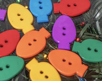 Sew Thru Christmas Light Buttons - Dress It Up - Qty 12 pieces