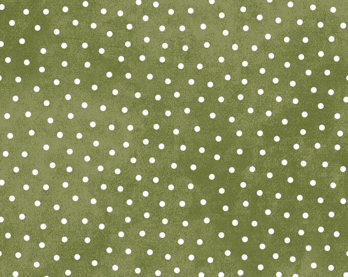 COTTON Green Dots Flannel, 100% COTTON, MASF18506-G2, Sold by the half-yard.