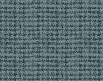 Cotton Woolies Teal Houndstooth Flannel, 100% COTTON, MASF18503-Q, for Sewing, Wool Appliqué and Craft Projects. Sold by the half-yard.