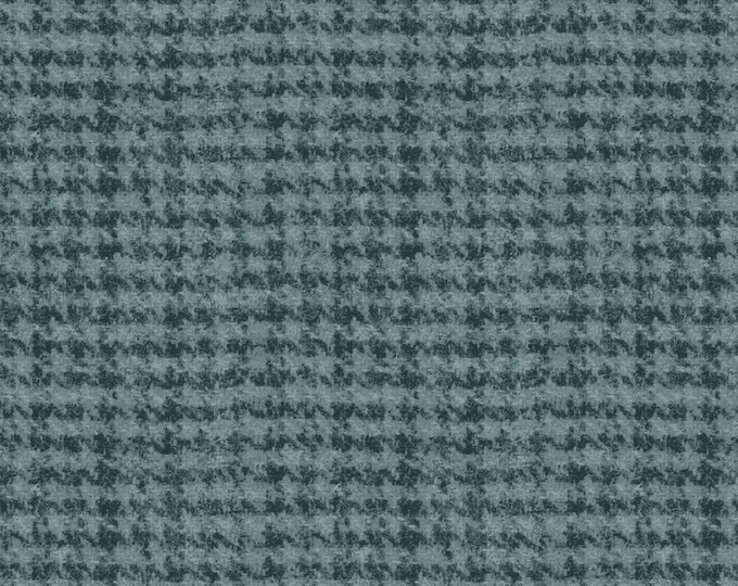 Cotton Woolies Teal Houndstooth Flannel, 100% COTTON, MASF18503-Q, for Sewing, Wool Appliqué and Craft Projects. Sold by the half-yard.