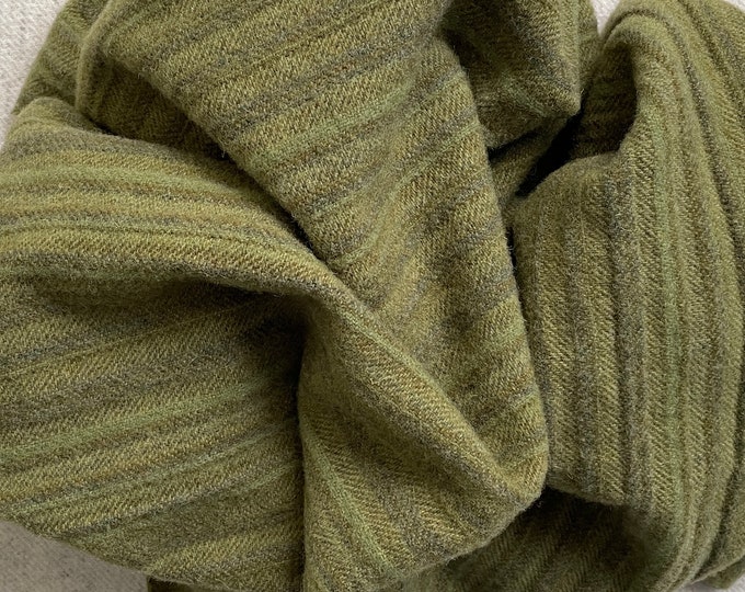 Avocado Stripe, Felted Wool Fabric for Rug Hooking, Wool Applique and Crafts