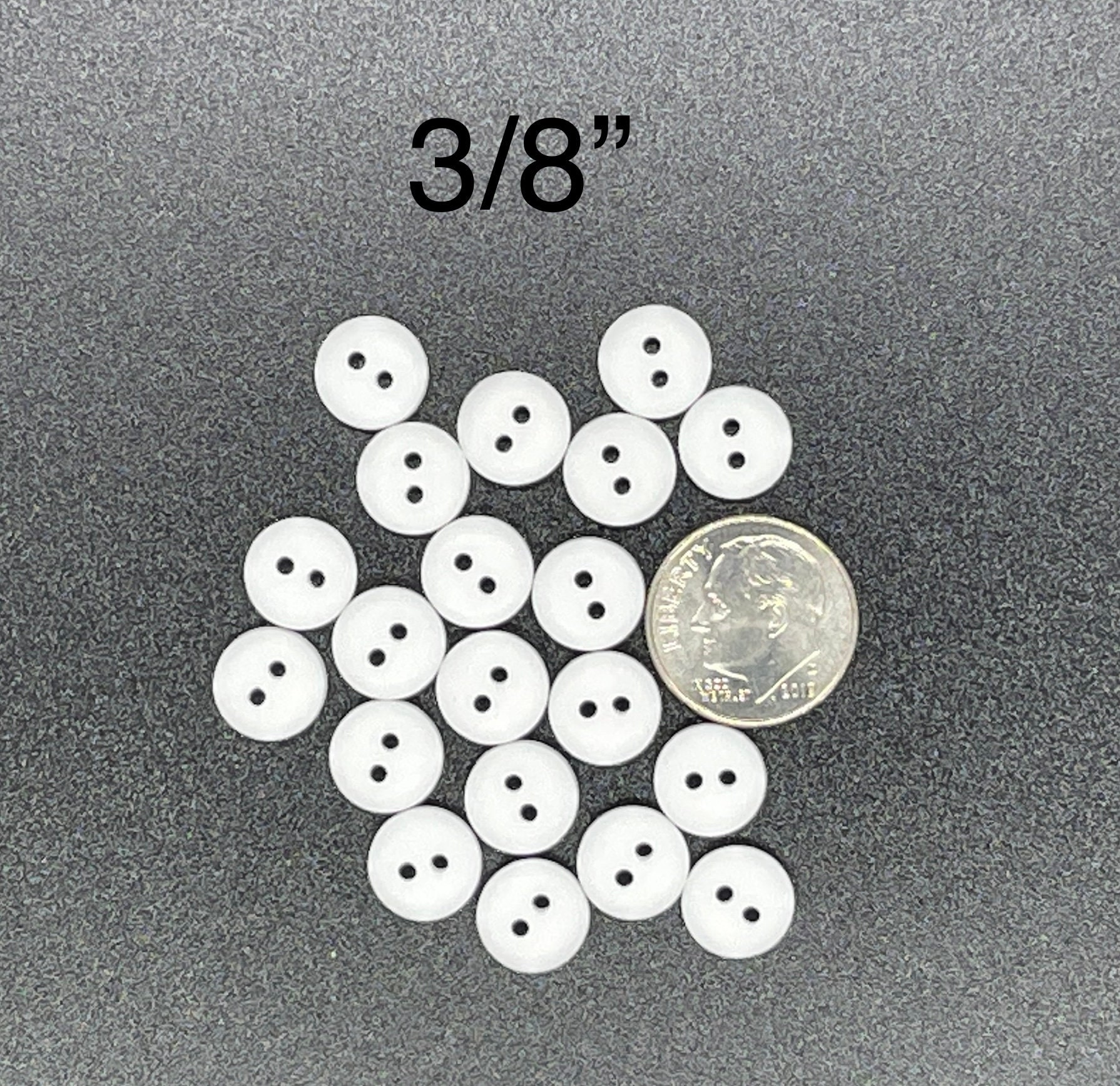 Different Sizes of White Buttons, Qty 20, Just Another Button Company