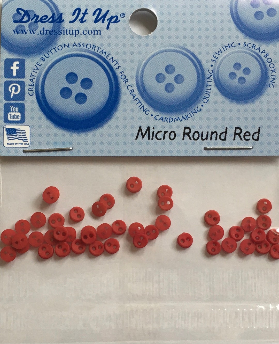 Micro Round Red Buttons by Dress It Up - Etsy