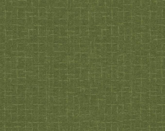 Woolies Green Crosshatch Flannel, 100% Cotton, MASF18510-G, for Sewing, Quilting, Wool Appliqué and Craft. Sold by the half-yard