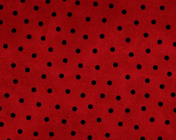 Woolies Red Polka Dots Flannel, 100% Cotton, MASF18506-R, for Sewing, Quilting, Wool Appliqué and Crafts. Sold by the half-yard