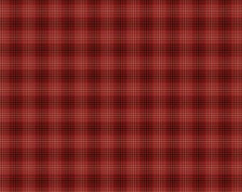 Yarn Dyed Cotton Fabric, Red Back Porch Plaid, #3384Y-88, Sold in 1/2 yd Increments