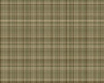 Yarn Dyed Cotton Fabric, Green Back Porch Plaid, #3380Y-66, Sold in 1/2 yd Increments