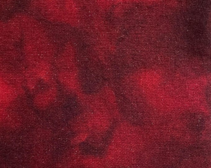 Christmas Red Sparkle Wool, Half Yard Hand Dyed Wool for Rug Hooking, Wool Applique, Crafts and Sewing
