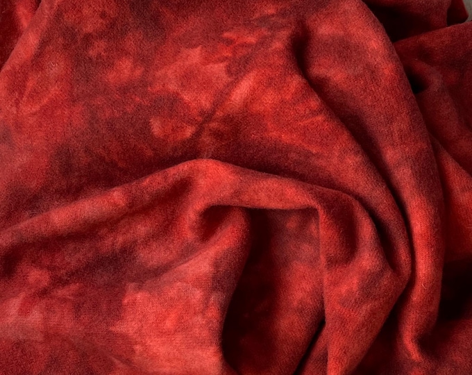 Egyptian Red, Hand Dyed, Felted Wool Fabric for Rug Hooking, Wool Appliqué, Sewing and Crafts