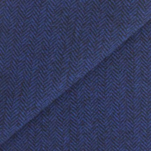 Cobalt Blue and Black Herringbone, Felted Wool Fabric for Rug Hooking, Wool Appliqué, Sewing and Crafts