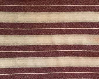 Cream and Antique Red Stripe, Felted Wool Fabric for Rug Hooking, Wool Applique and Crafts