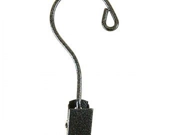 3 pc Tree Ornament Hook with Clip, Charcoal Metal
