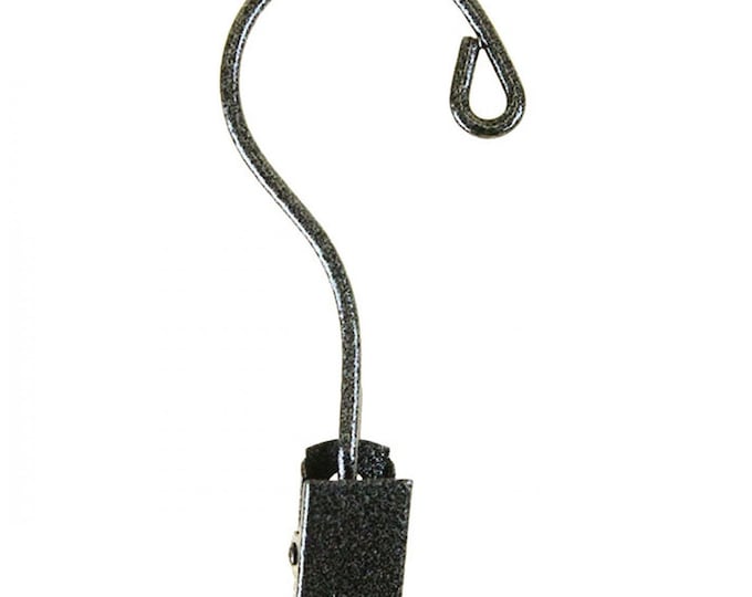 3 pc Tree Ornament Hook with Clip, Charcoal Metal