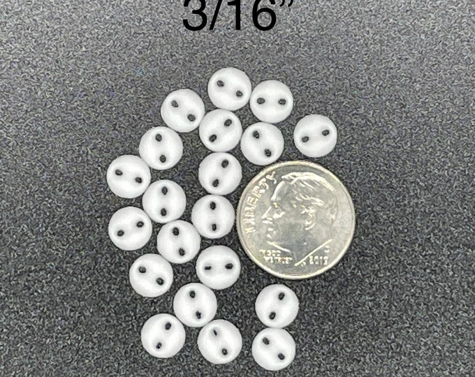 Different Sizes of White Buttons, Qty 20, Just Another Button Company