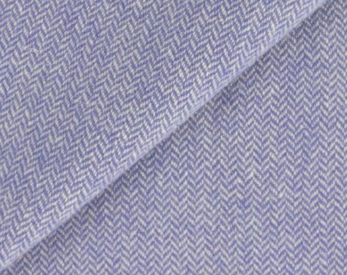 Periwinkle and White Skinny Herringbone, Felted Wool Fabric for Rug Hooking, Wool Appliqué, Sewing and Crafts