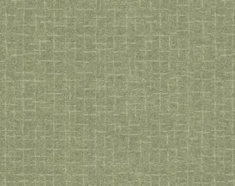 Cotton Woolies Light Green Crosshatch Flannel, 100% COTTON, MASF18510-G2, for Sewing, Quilting and Wool Appliqué.Sold by the half-yard.