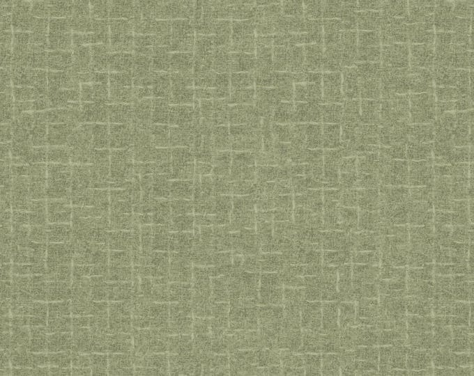 Cotton Woolies Light Green Crosshatch Flannel, 100% COTTON, MASF18510-G2, for Sewing, Quilting and Wool Appliqué.Sold by the half-yard.