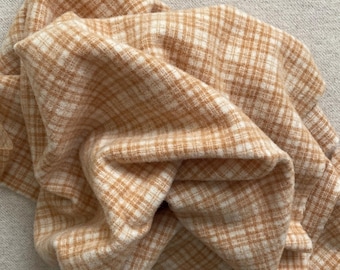 Bullion Gold Plaid, Felted Wool Fabric for Rug Hooking, Wool Appliqué, Sewing and Crafts