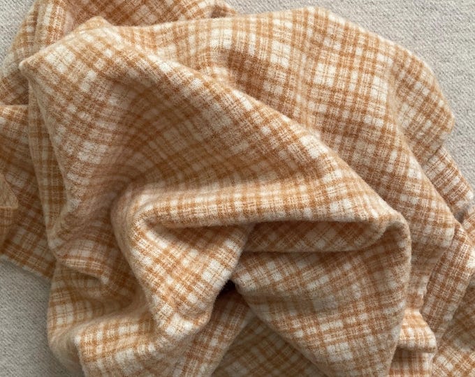 Bullion Gold Plaid, Felted Wool Fabric for Rug Hooking, Wool Appliqué, Sewing and Crafts